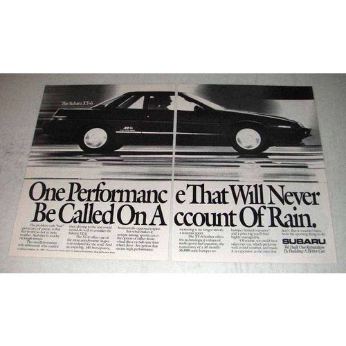 1989 Subaru XT-6 Car Ad - Never Called Account of Rain