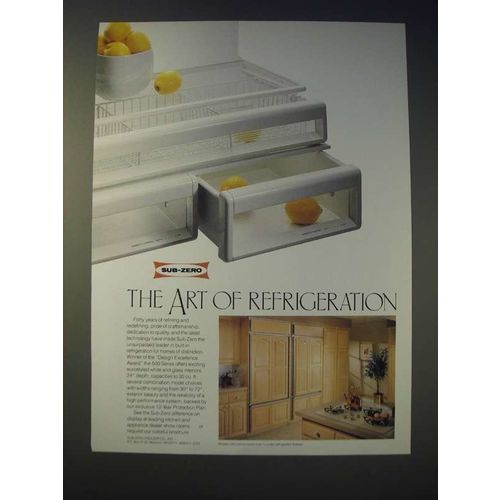1989 Sub-Zero 500 Series Refrigerator Ad - The art of refrigeration