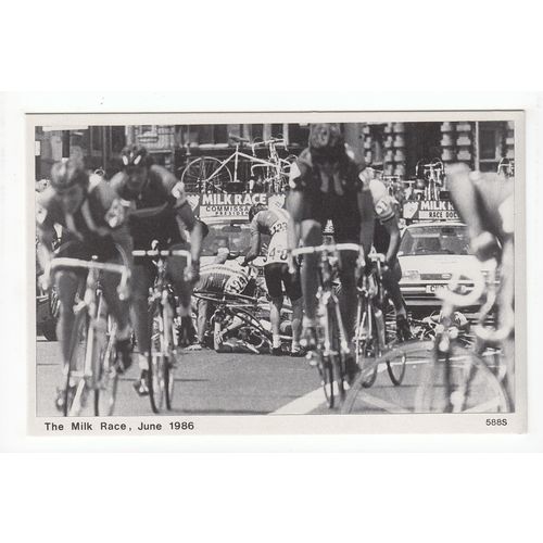 Cycling Waterloo Bridge London 1986 Milk Race Postcard 588