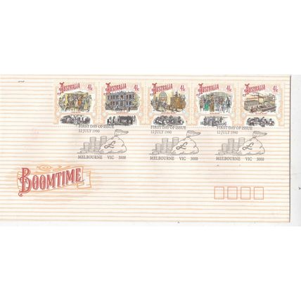 Australia 1990 Boomtime FDC Melbourne special cancel Unaddressed VGC