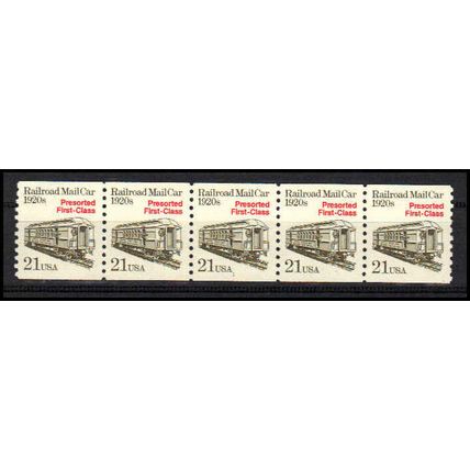 2265 21c Mail Car Very Fine MNH Dry Gum PNC 1/5 X1183