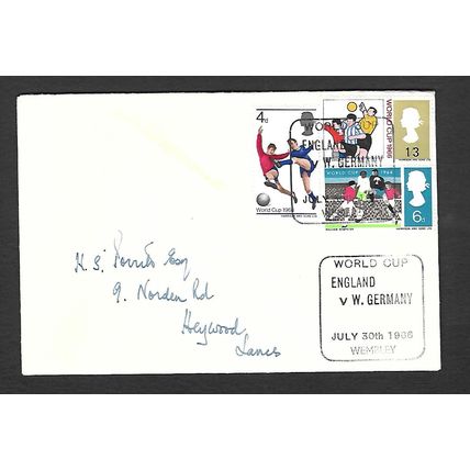 GREAT BRITAIN 1966 30th JULY WORLD CUP FOOTBALL DAY OF GAME PLAIN COVER