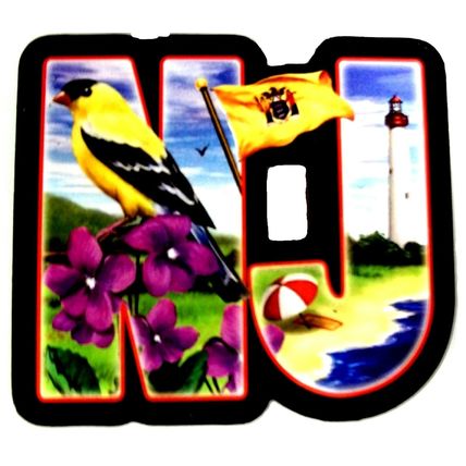New Jersey the Garden State Artwood Initial Fridge Magnet