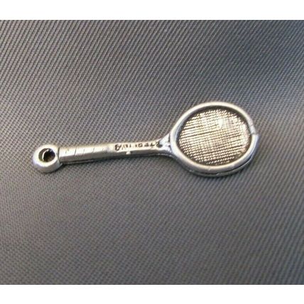 VINTAGE STERLING SILVER 3D TENNIS RACQUET & BALL SPORTS PENDANT CHARM USA 925