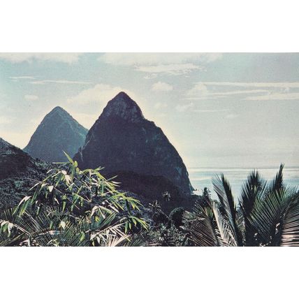 St Lucia Gros & Petit Pitons Twin Mountains Postcard