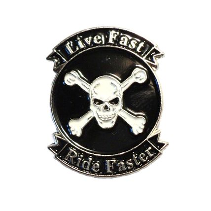 Live Fast Ride Faster Biker Motorcycle Bike Motorbike Metal Rocker Badge Racer