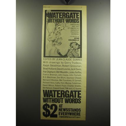 1975 Watergate Without Words Book Advertisement - Edited by Jean-Claude Suares