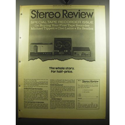 1975 Stereo Review Magazine Ad - The whole story. For half-price