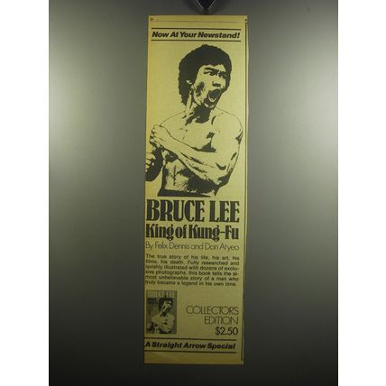 1975 Bruce Lee King of Kung-Fu Book by Felix Dennis and Don Atyeo Advertisement