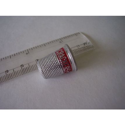 Advertising Thimble Crawford Cream Crackers Aluminium with Red Band