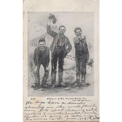 Breaker Boys At Coal Mine American Old Mining Postcard
