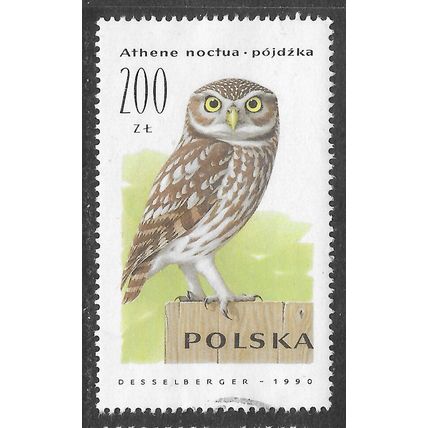 POLAND 1990 BIRD OWL PREY USED 200Zt