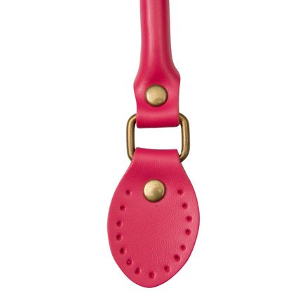 Pair Of Genuine Leather Replacent Bag Handbag Handles (Magenta - 40cm)