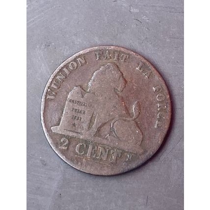 Umlaufmünze Belgien 2 Centimes 1847
