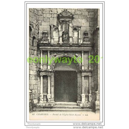 CHARTRES, PORTAIL DE L'EGLISE SAINT AIGNAN, FRANCE, Postcard, 1910/20s