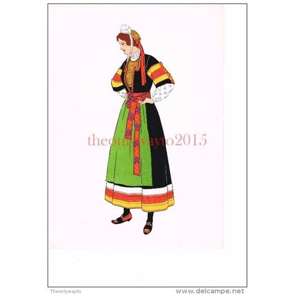 Brittany, Woman from Region of Pont-L´Abbe, Costume, Book Illustration (Print),