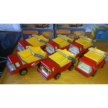 Matchbox No37 Skip Trucks x 6 (1 a very rare gold interior)