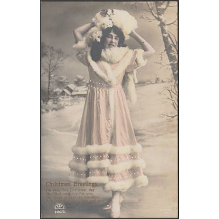Glamour - Christmas Greetings, 1912 - Regel & Krug RP Postcard