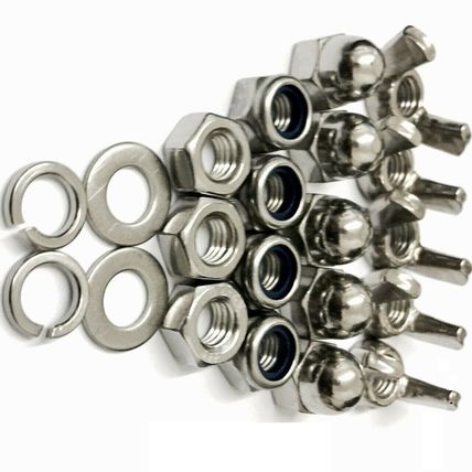 A2 STAINLESS IMPERIAL UNC FULL, HALF, DOME & WING NUTS - SPRING & FLAT WASHERS