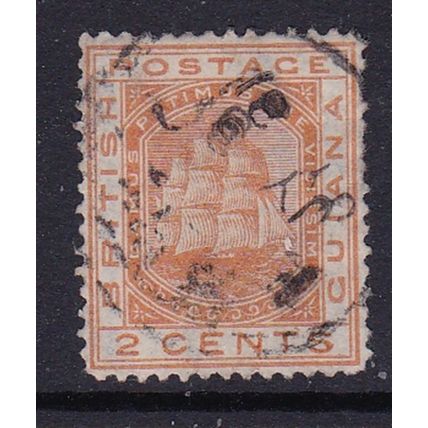 BRITISH GUIANA 1876-79 WMK CROWN CC 2c PERF 14 USED SG127