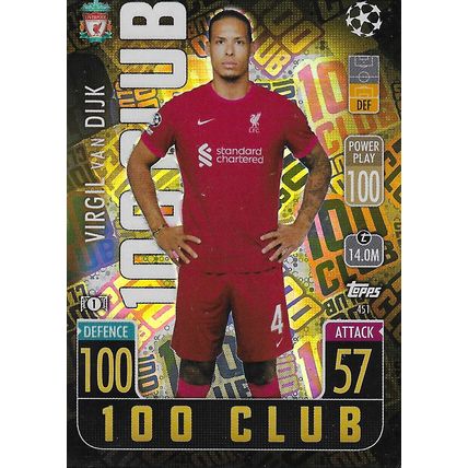 Match Attax UCL/UEL/UECL 2021-22: 100 Club (UK Version), Liverpool - Van Dijk