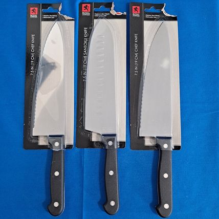 NEW Royal Norfolk 2 CHEF & SANTOKU KNIVES Stainles Steel Kitchen Knives Cutlery