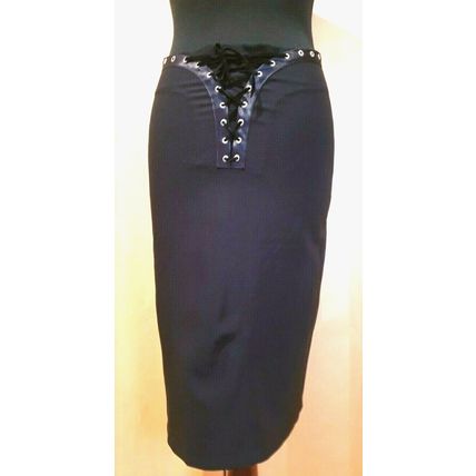 TFNC Black Skirt Corset Satin Detail Pencil Size 1 / S Small 8 UK
