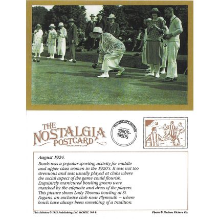 Postcard Lady Thomas Bowling St Fagans Bowls Cardiff 1924 No Sq London Nostalgia