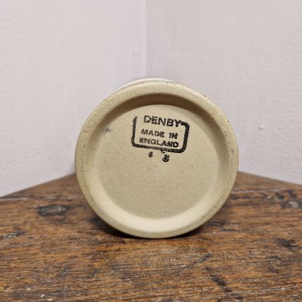 Vintage 1970s Denby Yellow Potters Wheel Vase