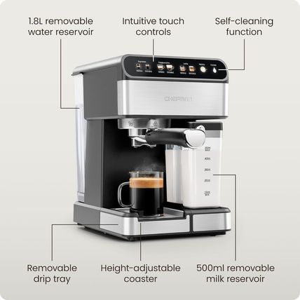Chefman Cafémaster Pro Espresso Machine, Brew Single or Double Shots, Coffee Mak