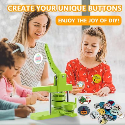 Button Maker Machine - Multiple Sizes 1.25In+2.25In, Kit for DIY Gifts, Button P