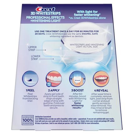 Crest 3D Whitestrips, Radiant Express with LED Accelerator Light, Teeth Whitenin
