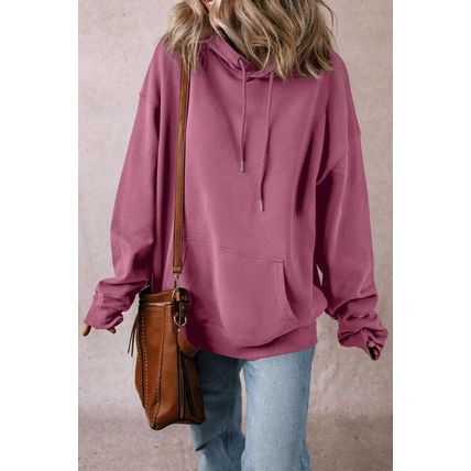 Valerian Fleece Lined Kangaroo Pocket Drawstring Chunky Hoodie