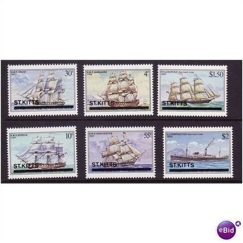 ST KITTS 1980 SHIPS SG 42/47 SET 4 VALS U/M MINT