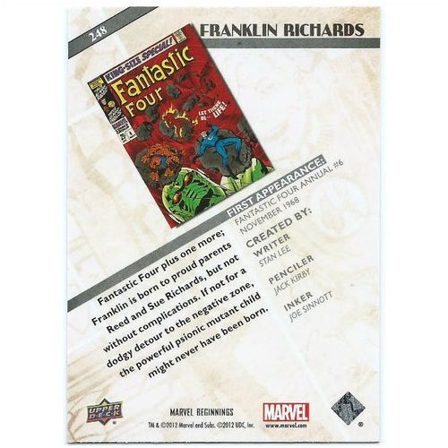 2012 Marvel Beginnings 2 - #248 - Franklin Richards
