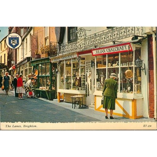 Vintage Delgate Postcard 1981 - The Lanes, Brighton, Sussex ET.470