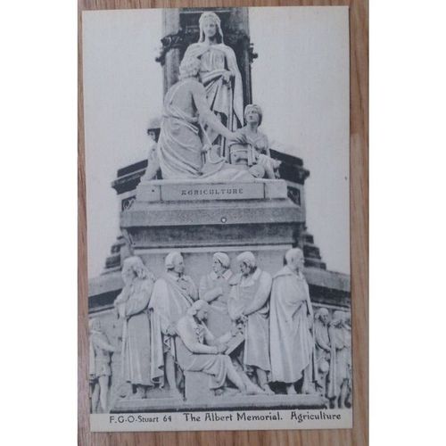 Postcard: London, Albert Memorial, Agriculture: c1914-18