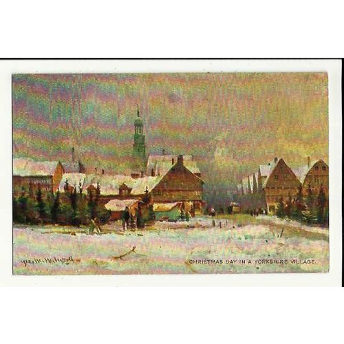 Art CHRISTMAS DAY IN A YORKSHIRE VILLAGE Postcard by Milton Series (518)