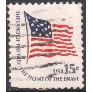 USA 1975 - SG1596 - 15c blue, red & black - Fort McHenry Flag - used