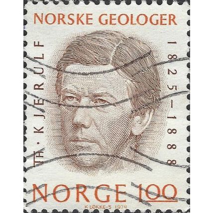NORWAY, Theodor Kjerulf, geologist and poet, orange & brown 1974, 1.00Kr