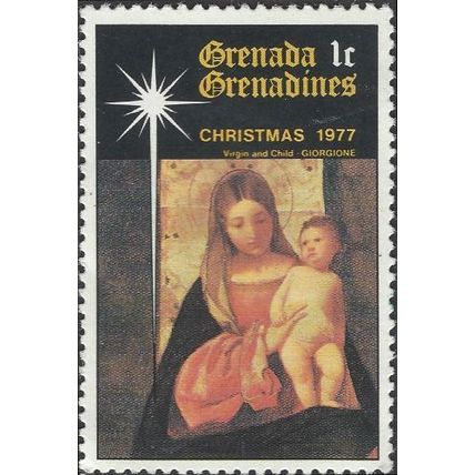 GRENADINES, CHRISTMAS, Madonna and Child, Giorgione, black 1977, 1c