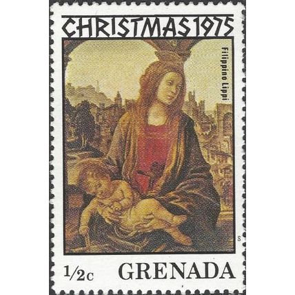 GRENADA, CHRISTMAS, Madonna and Child, Filippino Lippi, brown 1975, ½c