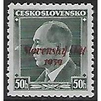 Mi 8 (2 *): 50 h. blue-green Definitive Stamp: Overprinted ‘Slovenský štát 1939’