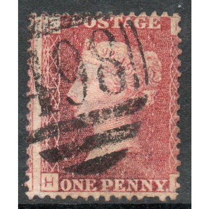 Sg43 1d red plate 144 FINE USED " H I " (REDS)