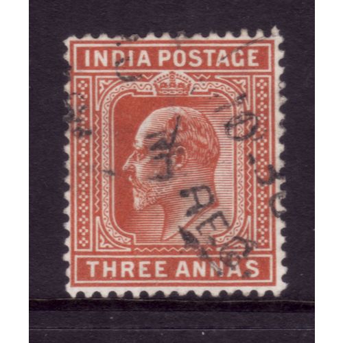 INDIA 1902 SG 127 3a ORANGE BROWN FINE USED#7