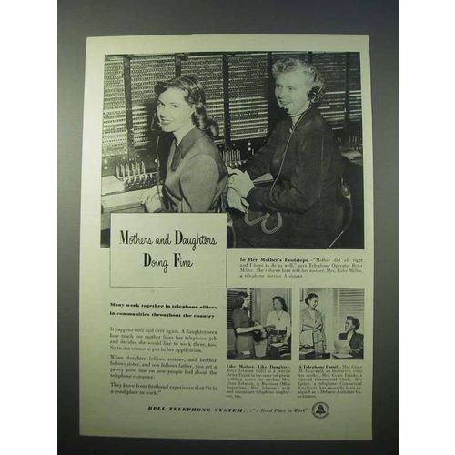 1953 Bell Telephone Ad - Mothers and Daughters Fine