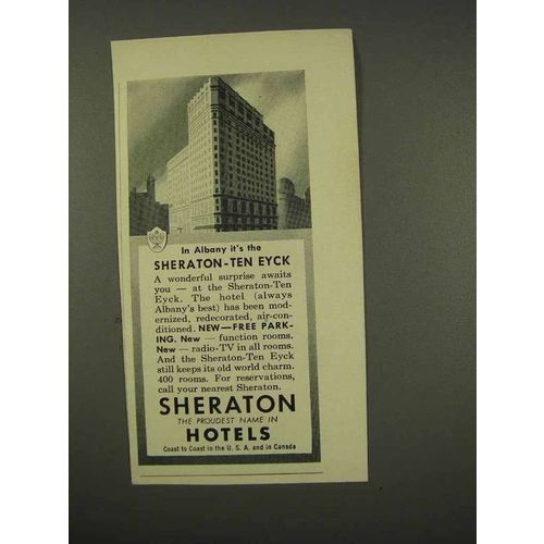 1956 Sheraton Ten Eyck Hotel Ad - In Albany