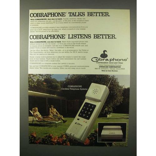 1980 Cobra Cobraphone Cordless Telephone Ad - Better