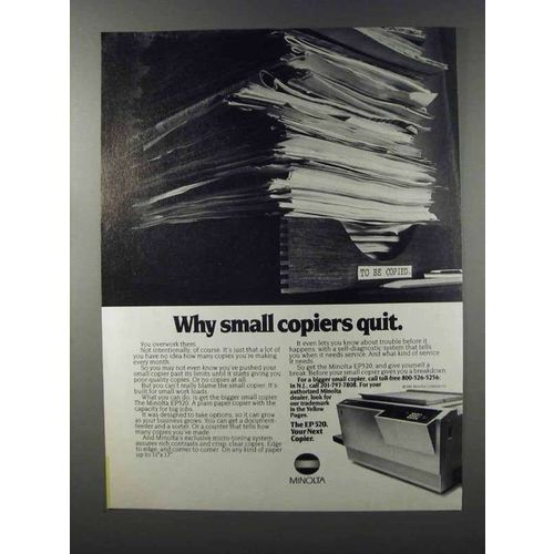 1981 Minolta EP520 Copier Ad - Small Copiers Quit
