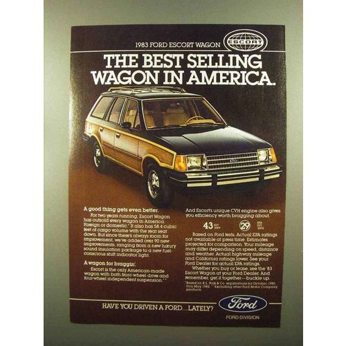 1983 Ford Escort Wagon Ad - Best Selling